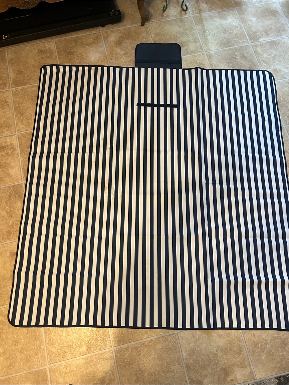 Striped Navy and White Foldable Travel Picnic/Beach Mat